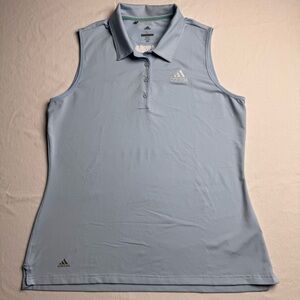Adidas Women's Large Sky Blue Sleeveless Polo Tank